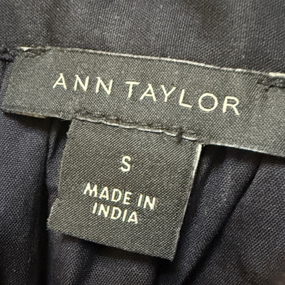 Ann Taylor Elegant Dark Navy Blue Mini Dress with Ruffle Detail - Picture 3 of 8